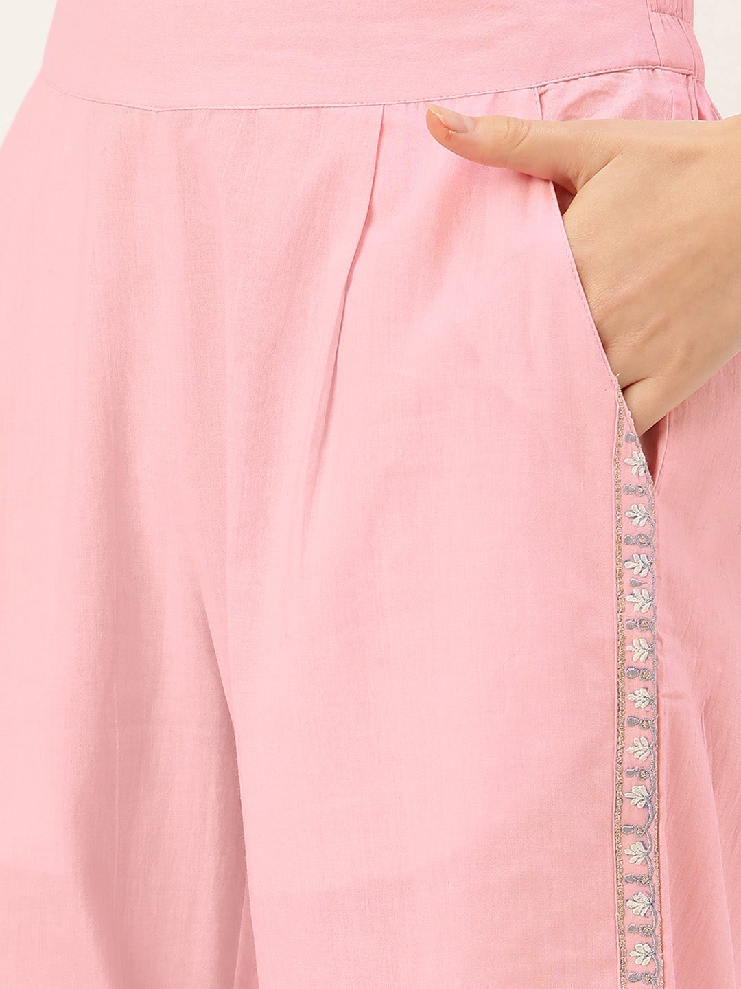 Arayna Women's Cotton Printed Anarkali Kurti with Palazzo Pants Set, Floral  (X-Small) Pink : Amazon.in: Fashion